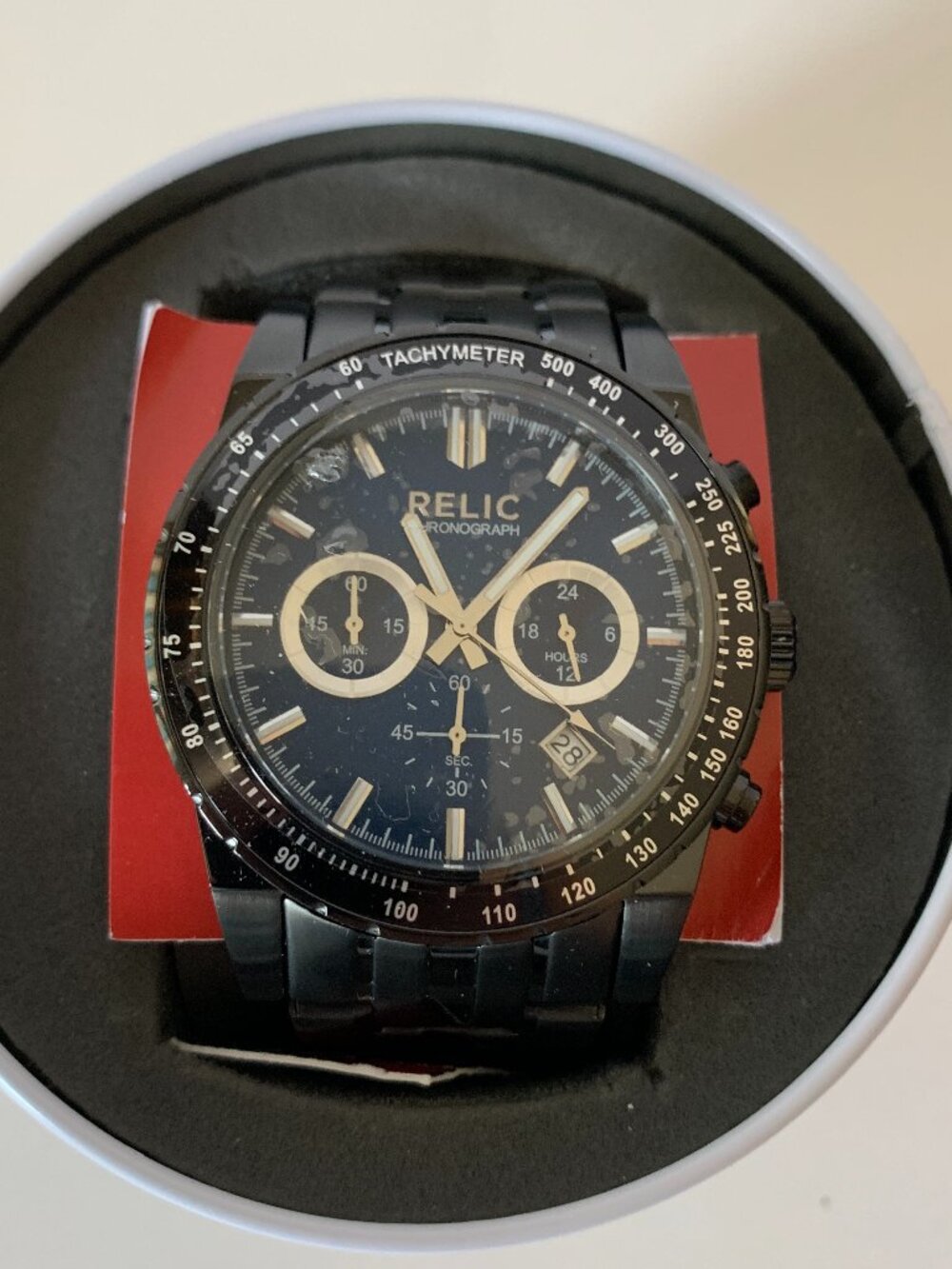 Relic by Fossil Brady Men's Chronograph Watch Black Stainless Steel ZR66055